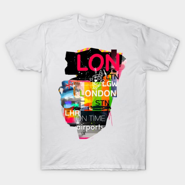 London modern collage design T-Shirt by Woohoo